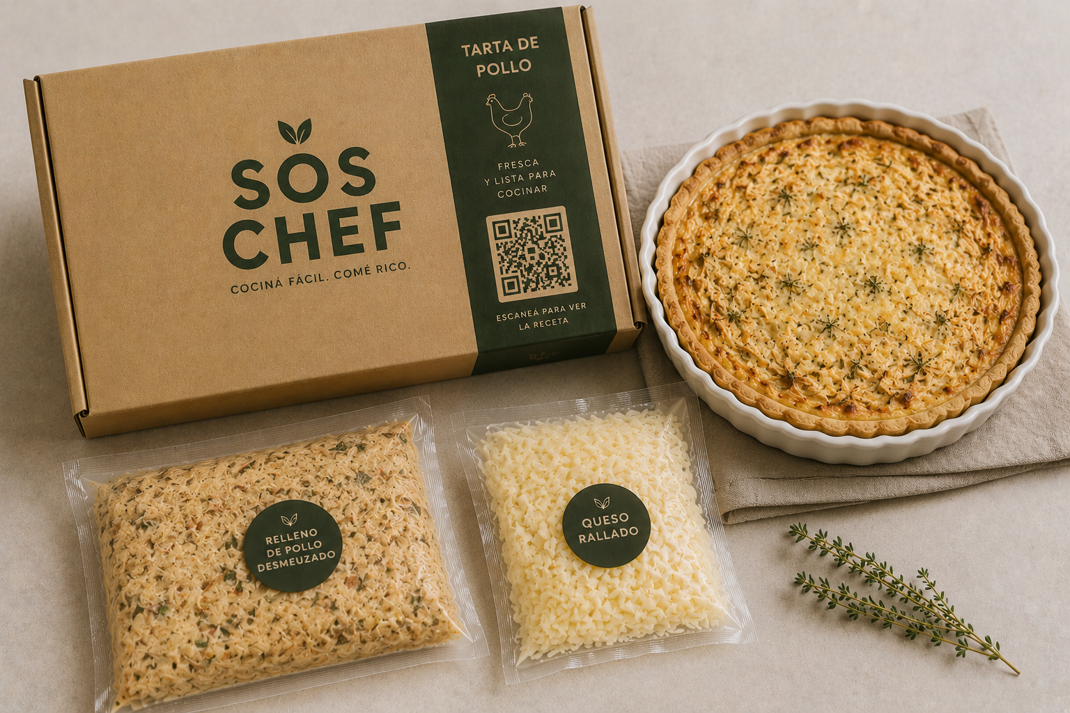 Kit SOS Chef de tarta de pollo lista para hornear