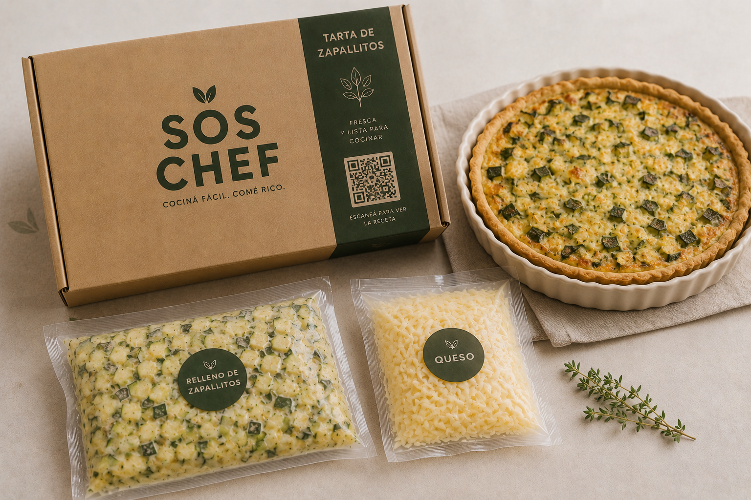 Kit SOS Chef de tarta de zapallitos lista para hornear